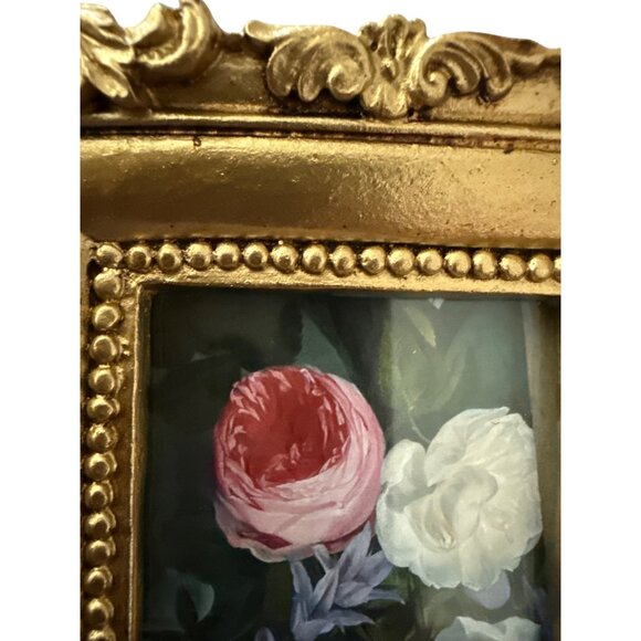 Miniature Victorian-Inspired Ornate  3.5" X 4"Gold Frame - Picture 2 of 4